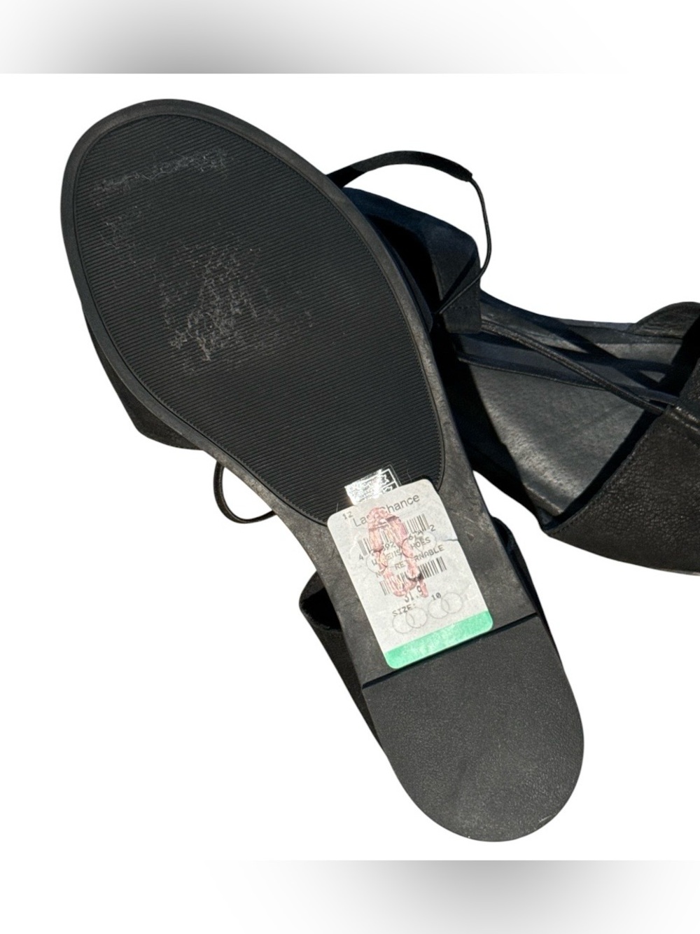 Eileen Fisher Rose Minimalist Comfort Sandals Black Leather - Picture 5 of 6